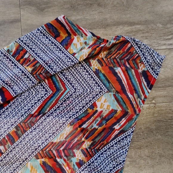 Strappy Bohemian Ethnic Dress Festival Handkerchief Hem Colorful - Picture 3 of 4